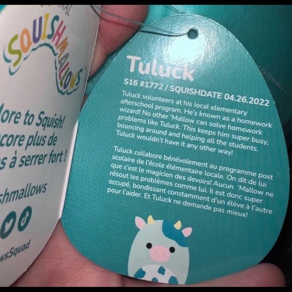 NWT Tuluck the Blue Cow Squishmallow 16” Ultra Rare tag! - Picture 3 of 3